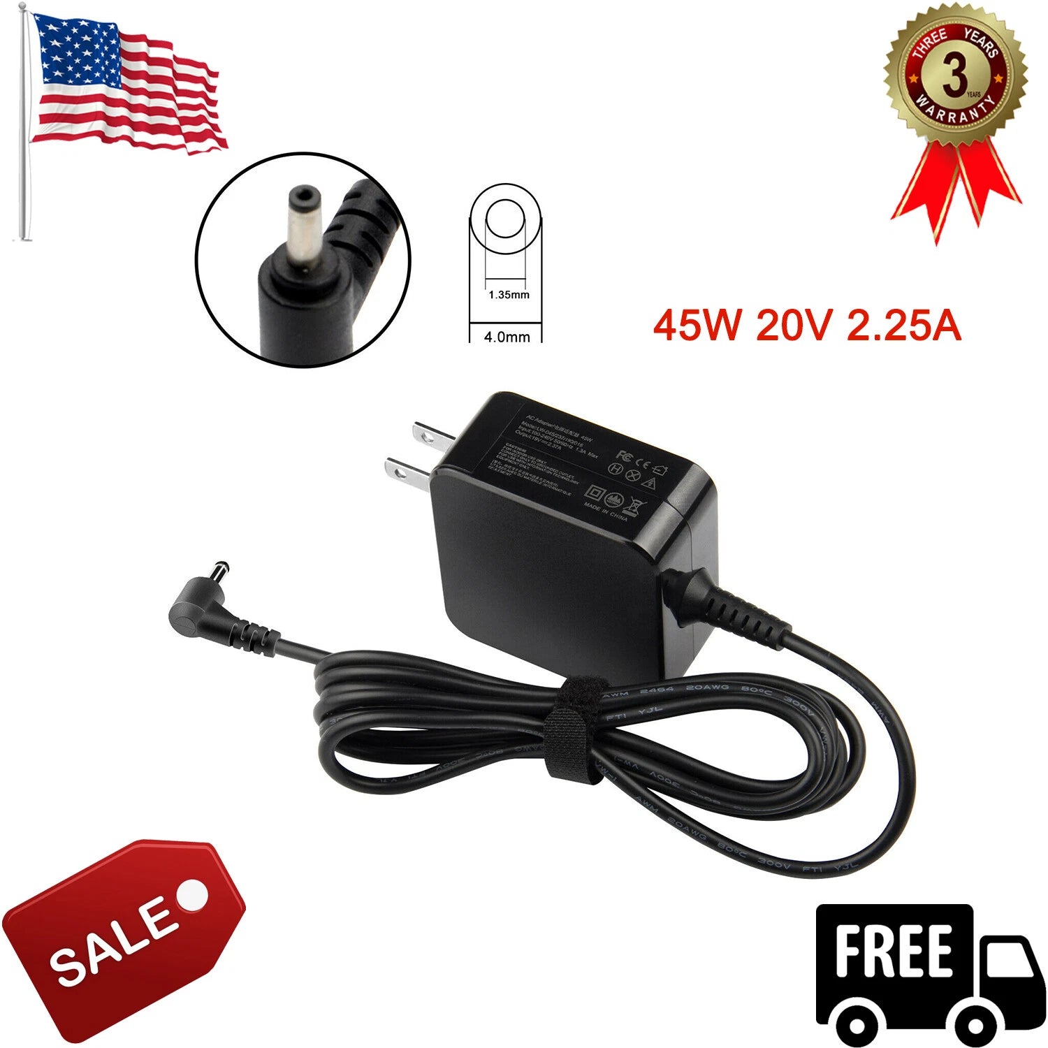 45W AC Adapter Charger For Lenovo ADLX45NDC3A ADLX45NCC2A ADL45WCC ADL45WCD US
