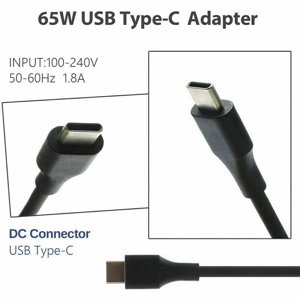 USB-C 65W AC Adapter Power Charger for Lenovo Yoga C930-13 S730-13 920-13 730-13