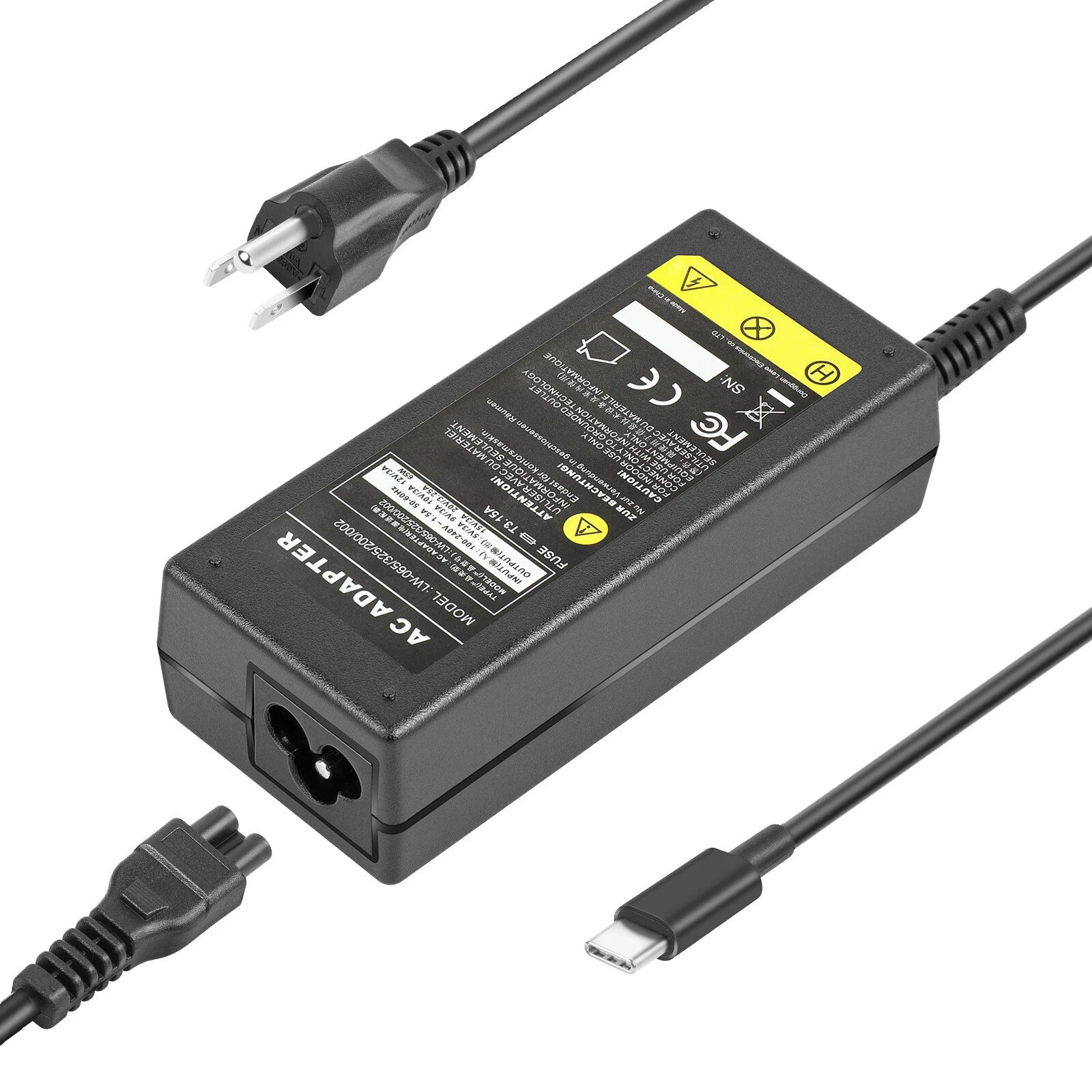 65W Charger for Dell Inspiron 14 7400 7415 2-in-1 USB C Laptop AC Adapter Power