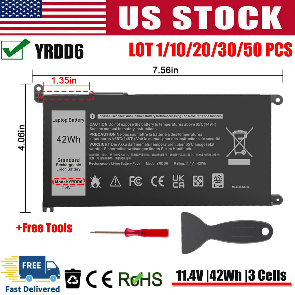 ?LOT YRDD6 Battery For Dell Inspiron 15 3582 3583 3584 3593 3793 P75F106 P93G001