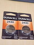 2 Packs DURACELL CR2430 ECR2430 3V Coin Cell Lithium Battery EXP. 03/2032