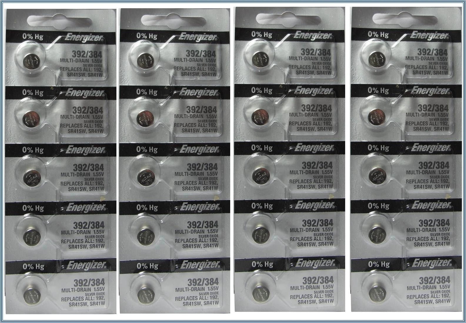 20 Energizer Button Cell SR41SW SR41W SR41 1.55v Silver Oxide Batteries