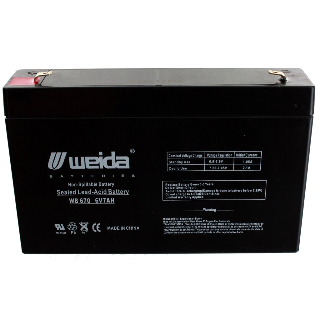 SLA Battery UB670 6V 7AH Replaces 7.2AH CF6V7 PE6V7.2F1 SLA0925 CA160