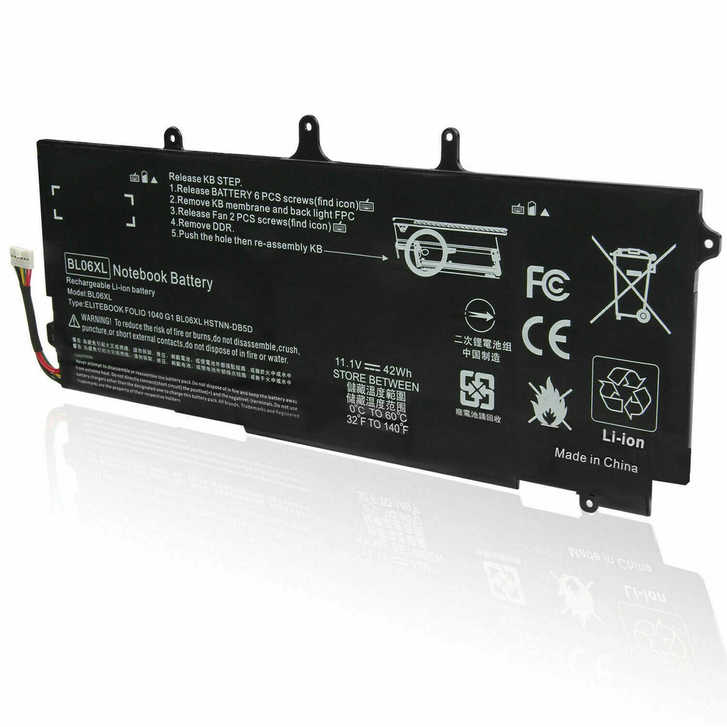 6 Cell BL06XL Battery For HP EliteBook Folio 1040 G1/G2 722236-1C 722297-001