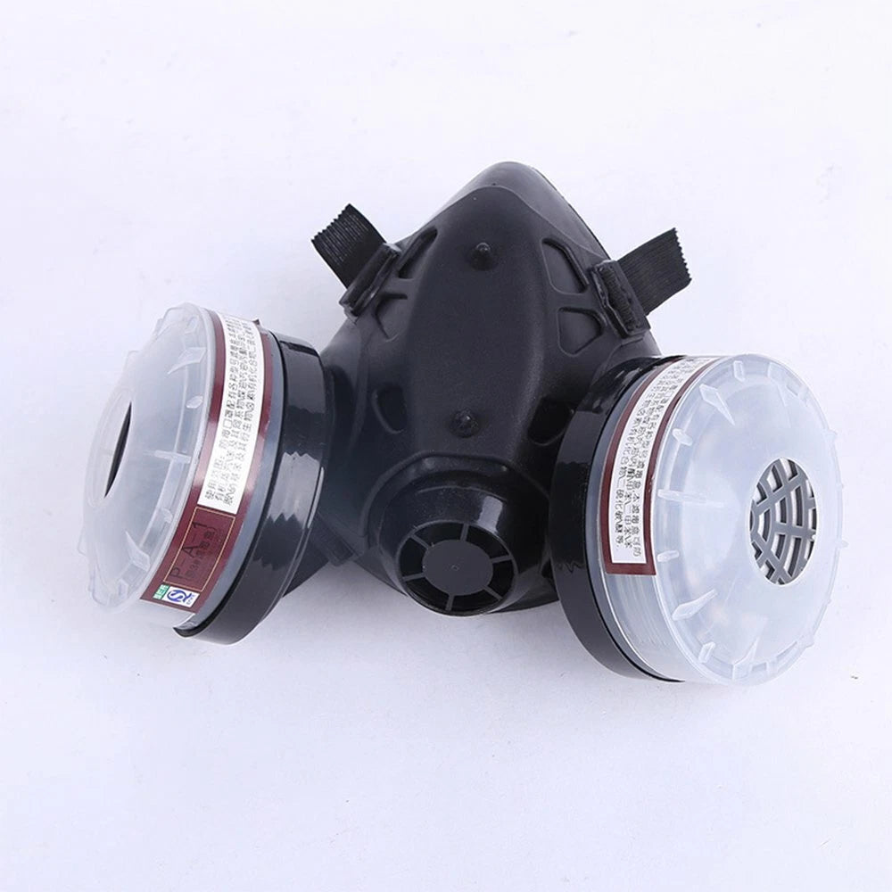 Half Face Gas Mask Painting Spraying Respirator Work Facepiece with Goggles