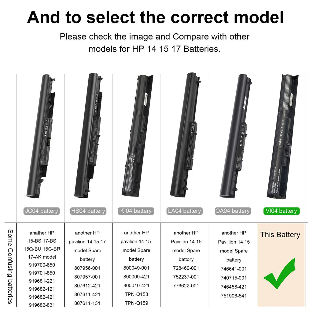 Battery VI04 756480-541 756746-001 HSTNN-LB61 TPN-Q139 for HP Envy 14 Laptop FCS