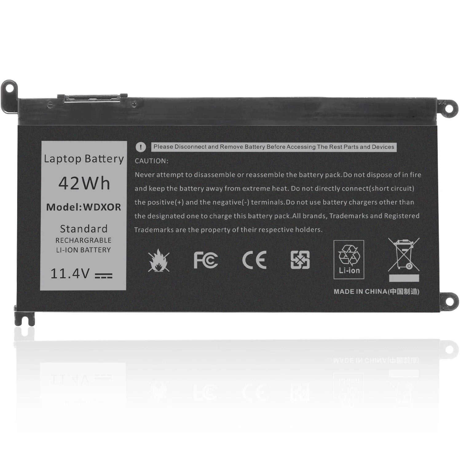 42Wh Laptop Battery For Dell Inspiron 13 5000 series 13 5368 5378 5379 WDXOR