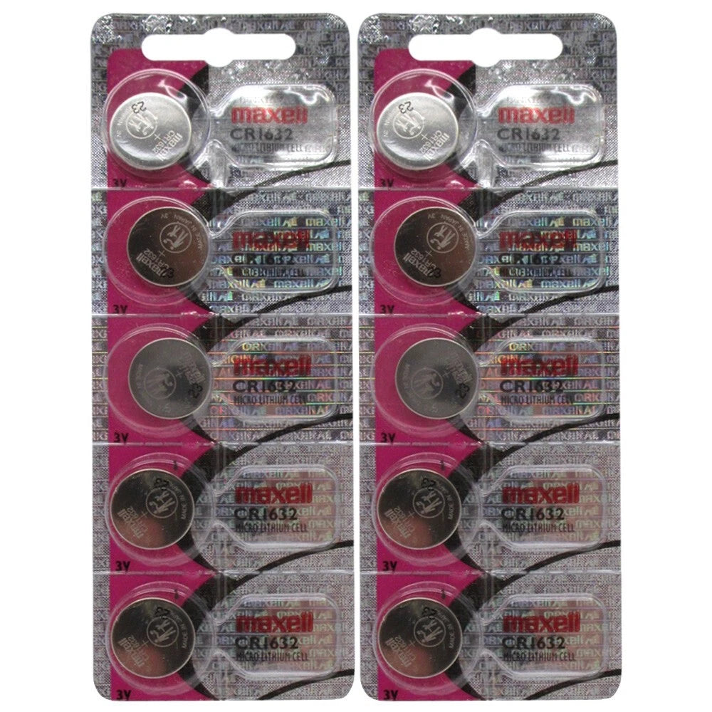 10 PACK FRESH MAXELL CR1632 ECR1632 1632 3V Lithium Coin Battery Brand New!