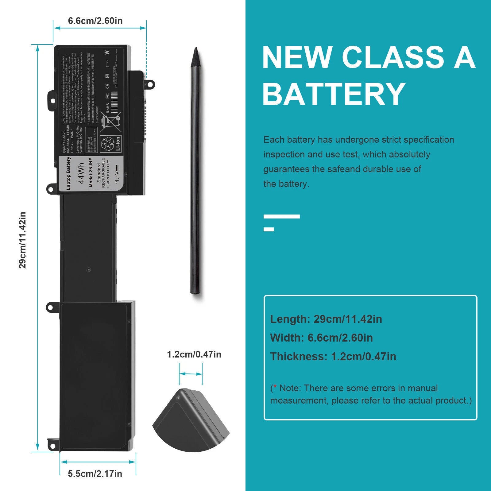 2NJNF Laptop Battery for Dell Inspiron 14z-5423 15z-5523 Ultrabook 8JVDG TPMCF