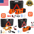 Electric Hydraulic Car Floor Jack 3T/5 Ton w/ Impact Wrench &Tire Inflator Pump