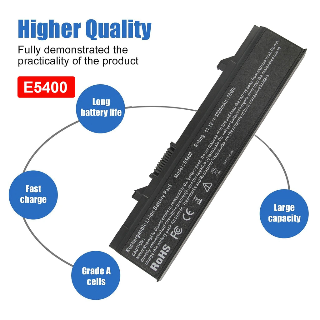 6 Cell Battery for Dell Latitude E5400 E5500 E5410 E5510 KM742 PX644H KM970