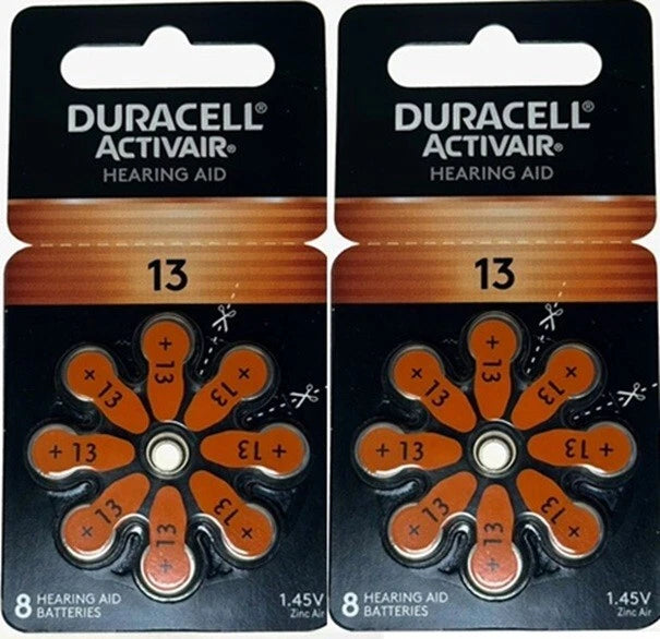 Duracell Activair Mercury Free Hearing Aid Batteries Size 13 (16-160) Exp 2029