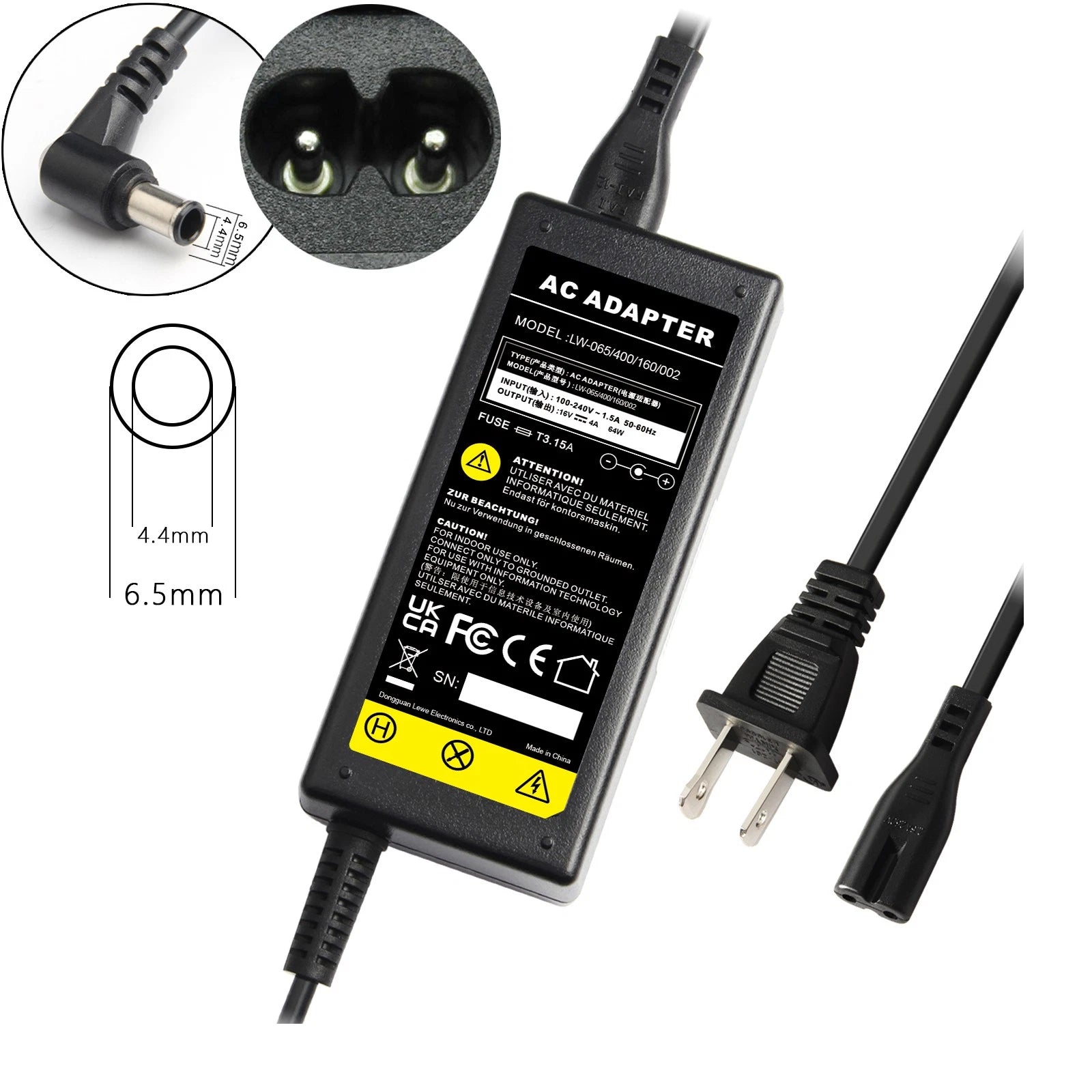 64W AC Adapter Charger for FUJITSU SCANSNAP S500 S500M S510 FI-4120C2 Scanner