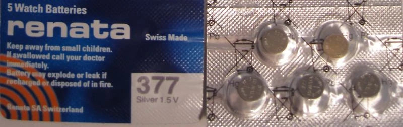 Renata Watch Batteries #377 5 Pcs