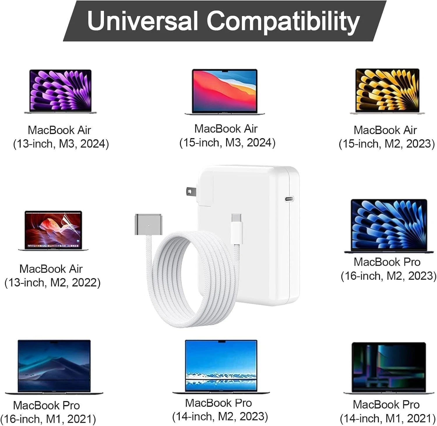 140W Type C USB-C to M3 Travel Power Adapter for Apple MacBook A1385 USB iPhone