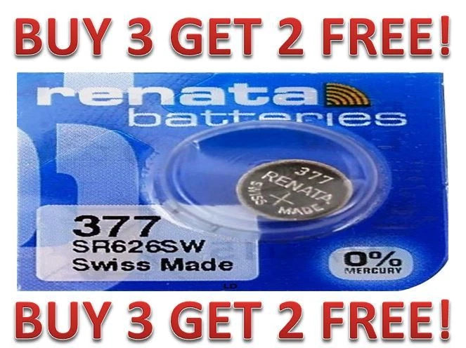 377 RENATA SR626SW SR626W WATCH BATTERIES NEW BUY 3 GET 2 FREE!!