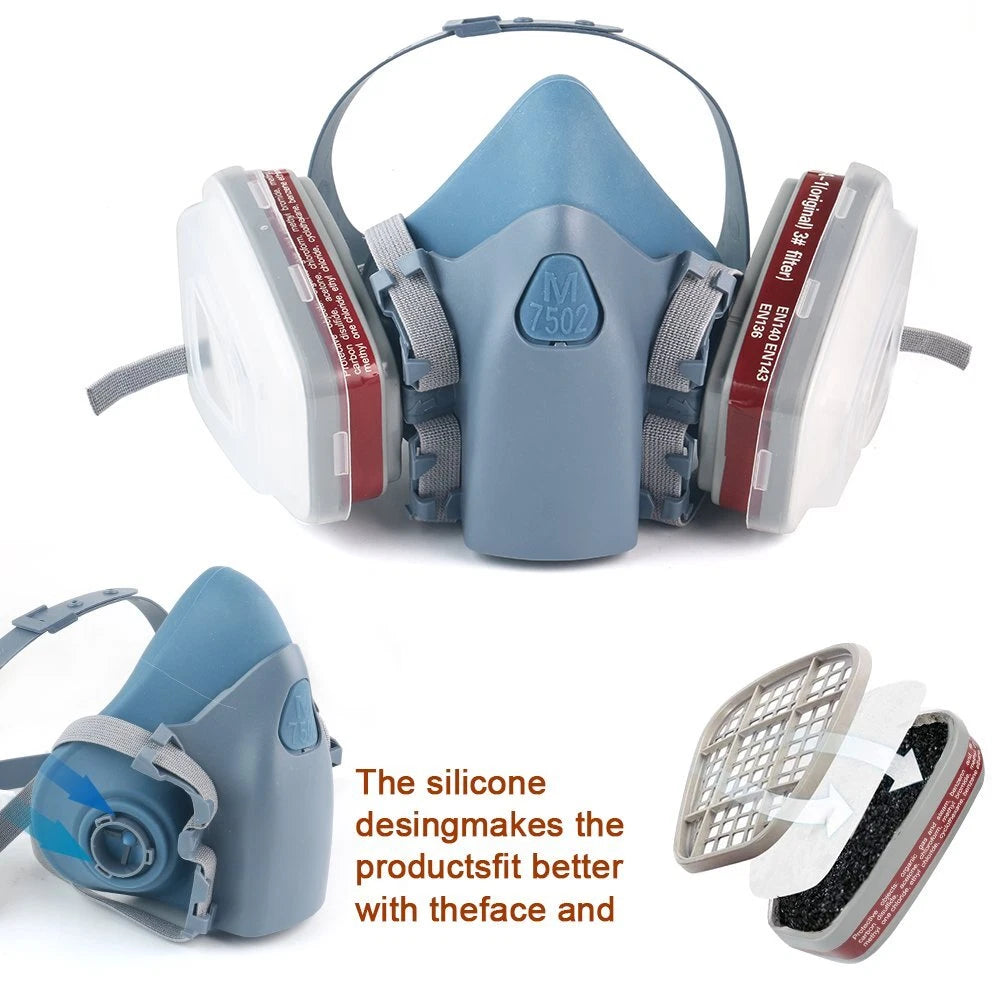 7/17 in 1 Half Face Gas Mask Respirator For 7502 Facepiece Spraying Painting