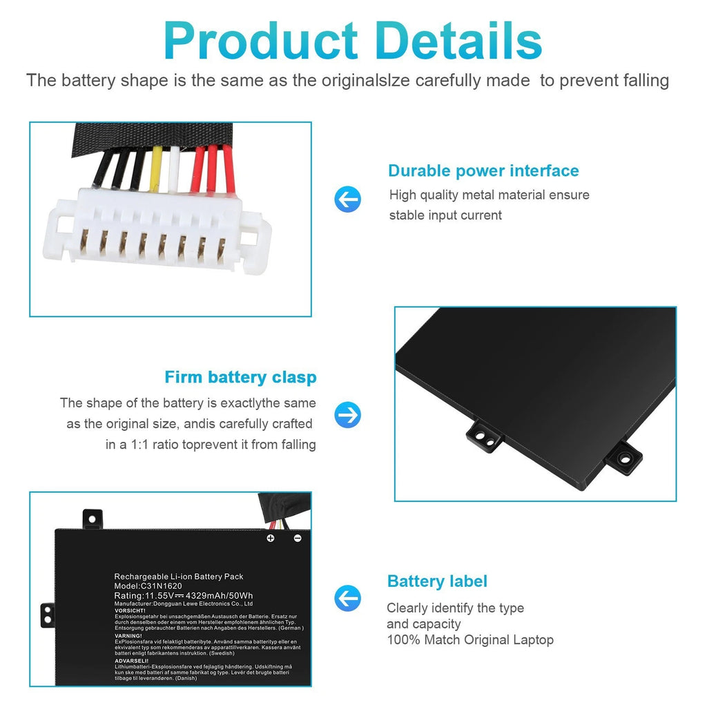 New C31N1620 C31P0J1 Battery For Asus Zenbook UX430 UX430UNR UX430UA UX430UN 50W