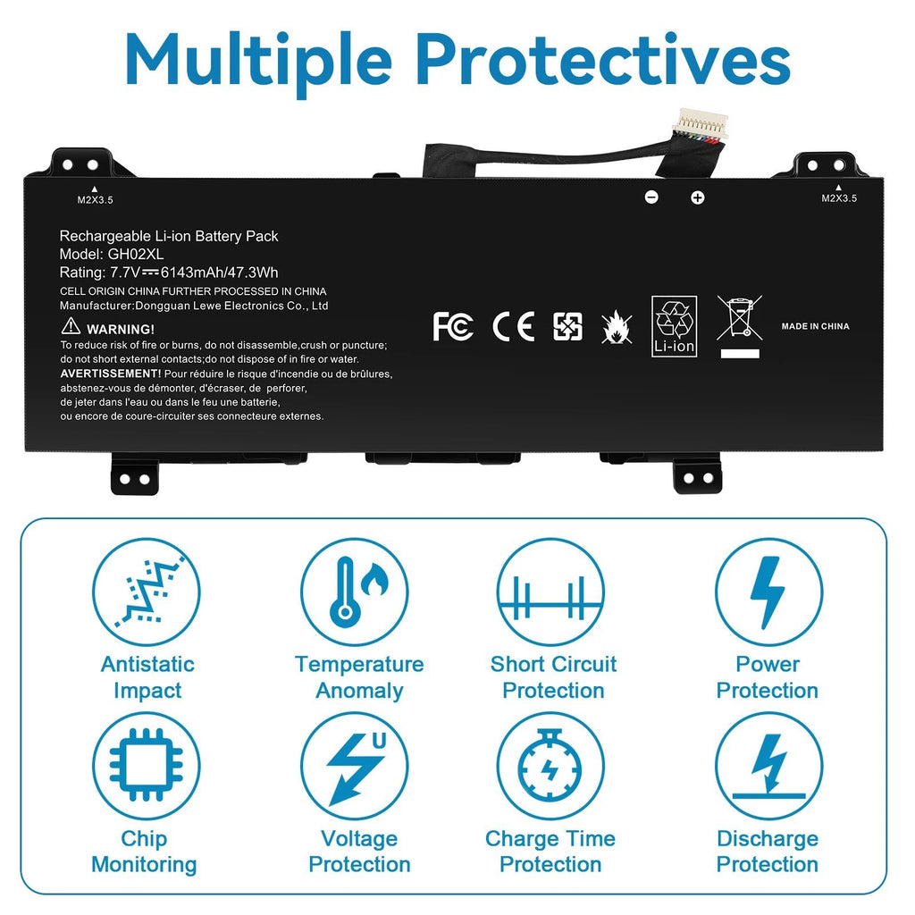 47.3Wh GH02XL Laptop Battery For HP Chromebook 11A G8 11 G8 14 G6 X360 11 G3