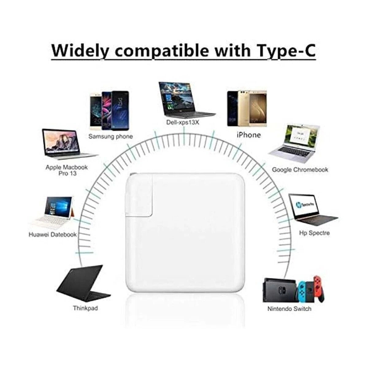 45-140W Type-C USB-C Laptop Adapter Charger For Lenovo/Asus/HP/Acer/MacBook pro