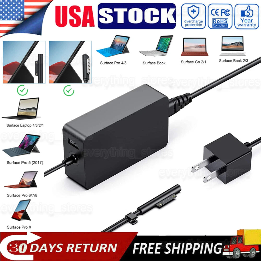 AC Adapter Charger For Microsoft Surface Pro 1 2 3 4 5 6 7 8 9 RT/GO/BOOK Laptop
