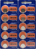 10 Pcs SONY CR 1216 Lithium Coin Batteries 3V CR1216