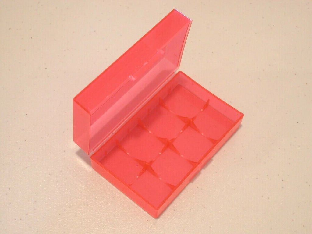 5 pc 20700 21700 PLASTIC STORAGE PROTECTIVE CASE HOLDER BOX BATTERY RED 2-bay
