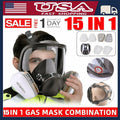 15 in 1 Full Face Gas Mask Reusable Respirator For Chemical Spray Painting 6800