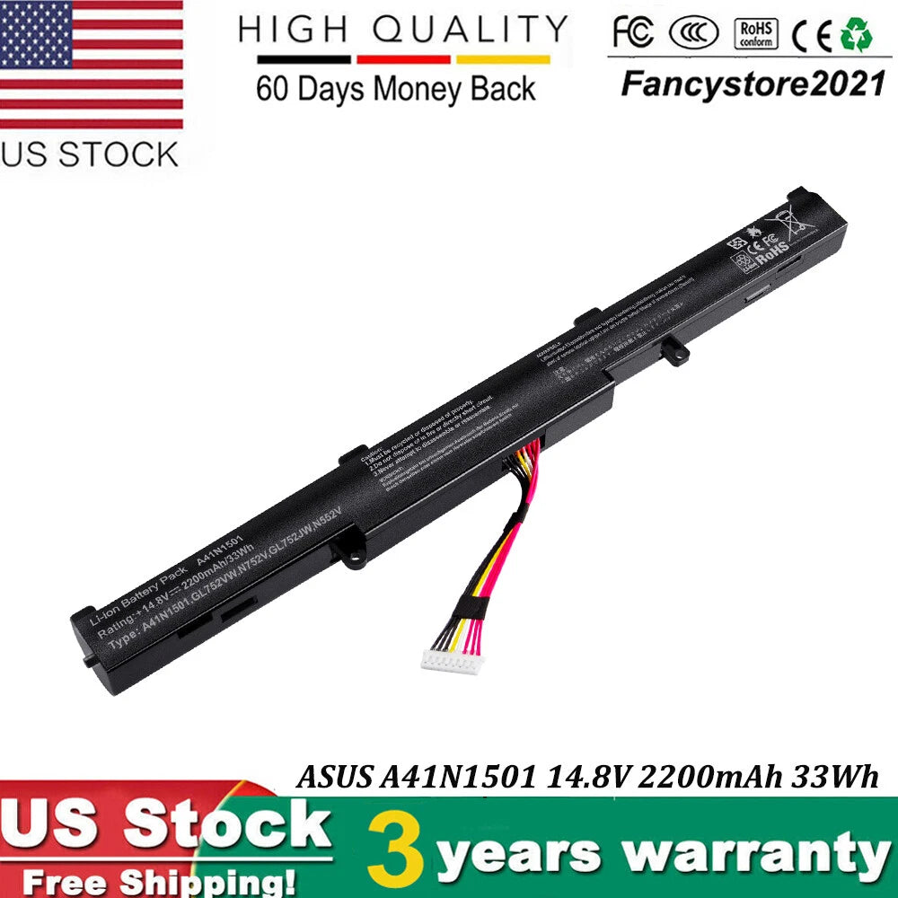 Battery A41N1501 For ASUS N552V N552VW N752 N752V N752VW GL752 GL752V US