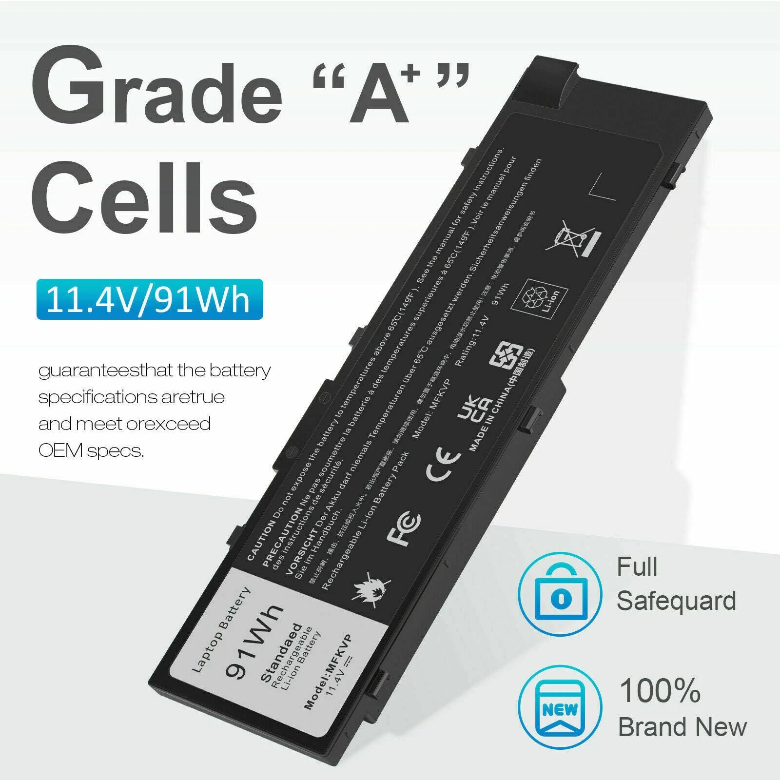 MFKVP Battery For Dell Precision 15 7510 7520 17 7710 7720 M7510 M7710 91Wh New