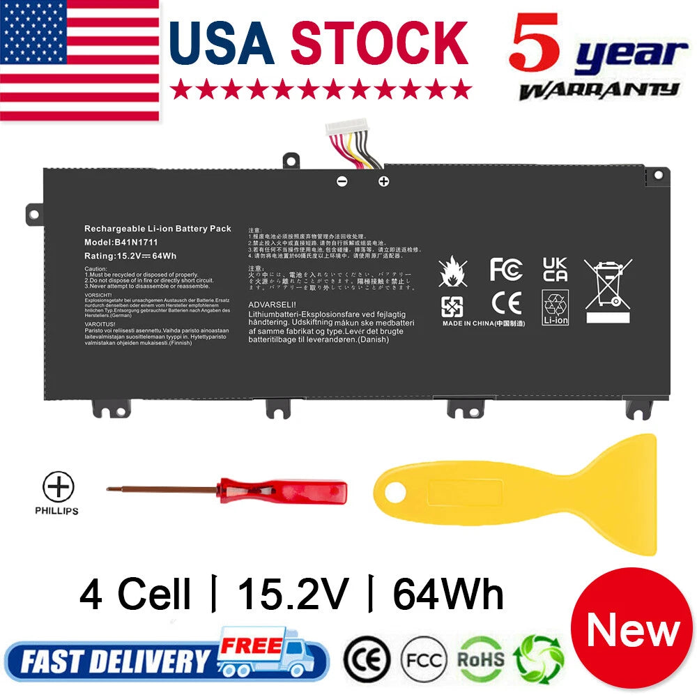 15.2V 64Wh B41N1711 battery for ASUS ROG STRIX GL503GE GL703GE GL503VM FX503