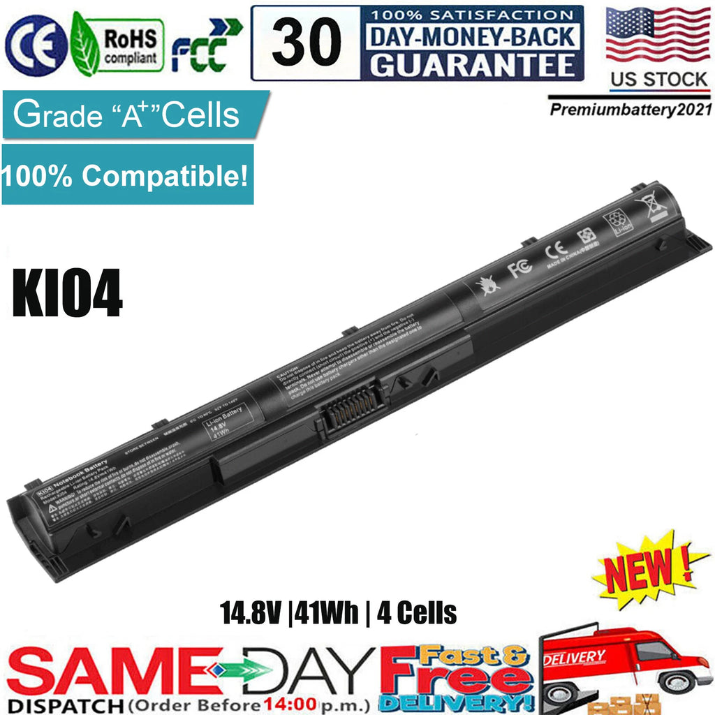 41Wh KI04 Battery for HP Pavilion 14 15 17 HSTNN-DB6T 800009-421 HSTNN-LB6S