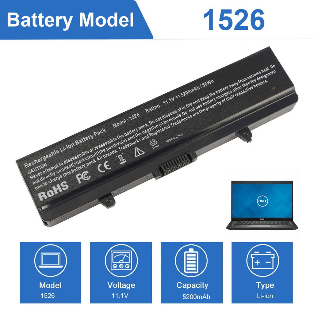 6 Cell X284G Battery For Dell Inspiron 1525 1526 1440 1545 1546 1750 GW240 RN873