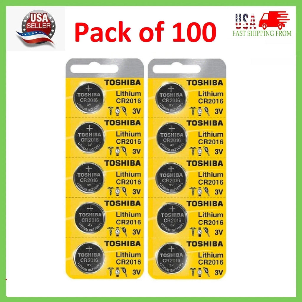 100 x New Original Toshiba CR2016 CR 2016 3V LITHIUM COIN BATTERY BR2016 DL2016