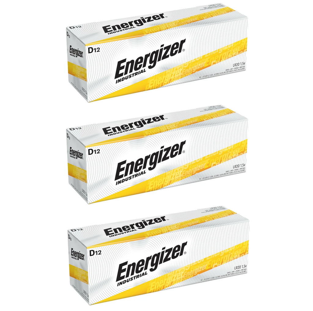 36 Energizer Industrial D Alkaline Batteries (EN95, LR20)
