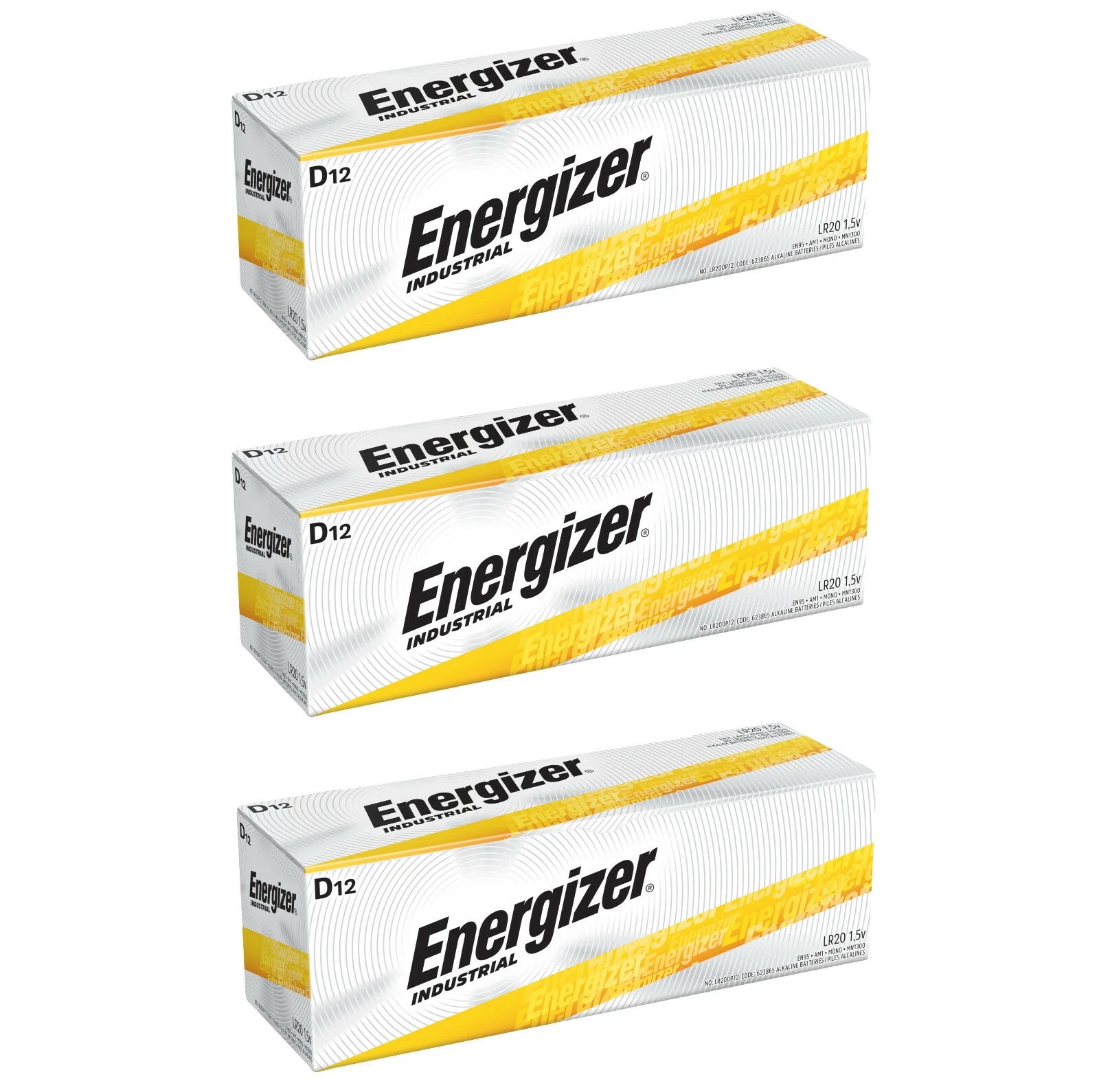 36 Energizer Industrial D Alkaline Batteries (EN95, LR20)