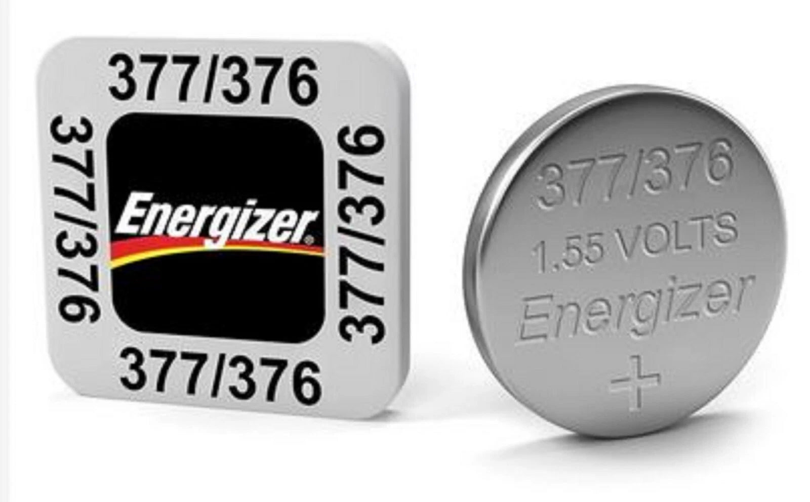 2 x Fresh carded Energizer 377 376 Silver Oxide Watch Battery SR626SW SR626W