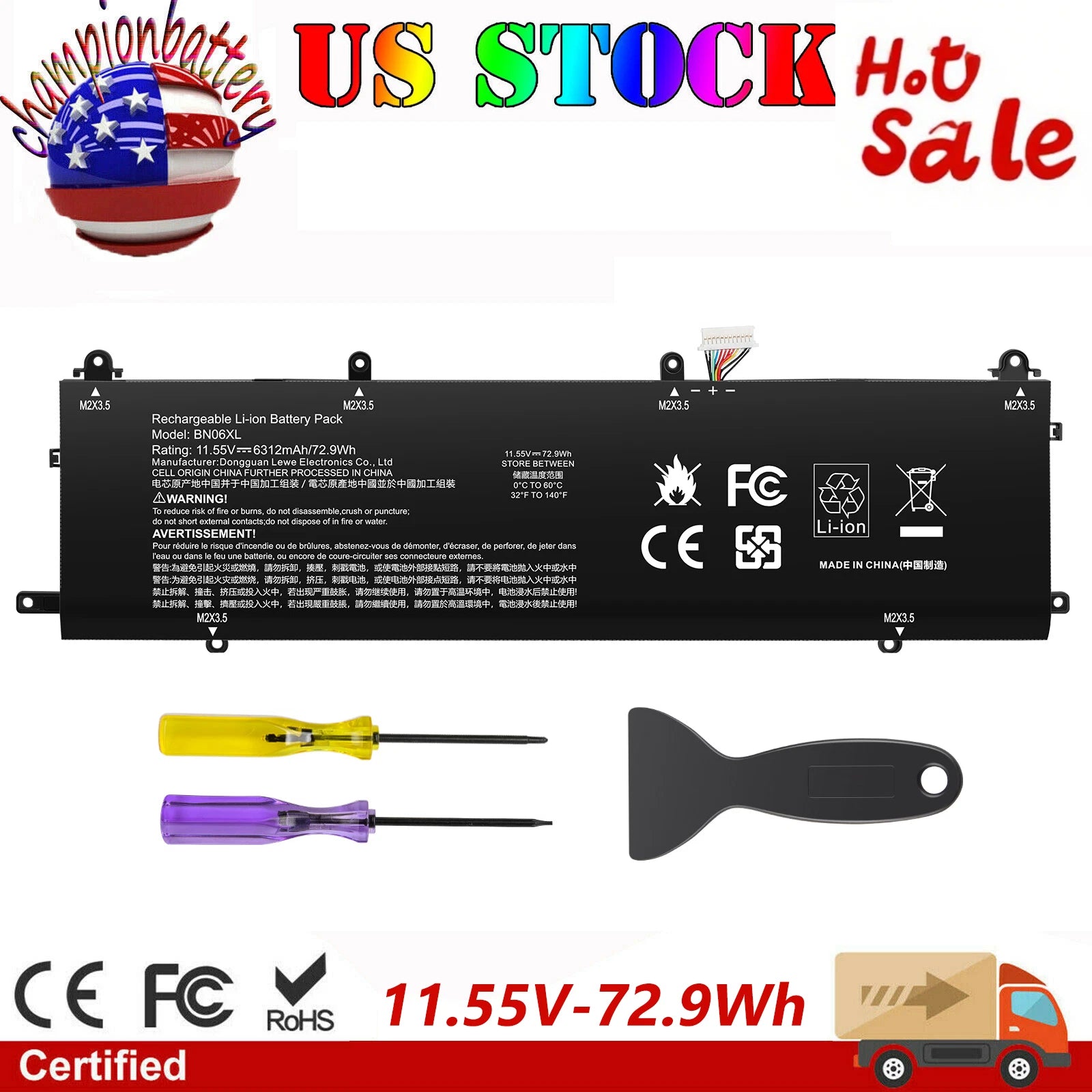 Battery for HP Spectre X360 15T-EB000 15-EB0025TX 15-EB0053TX TPN-Q226 72.9Wh