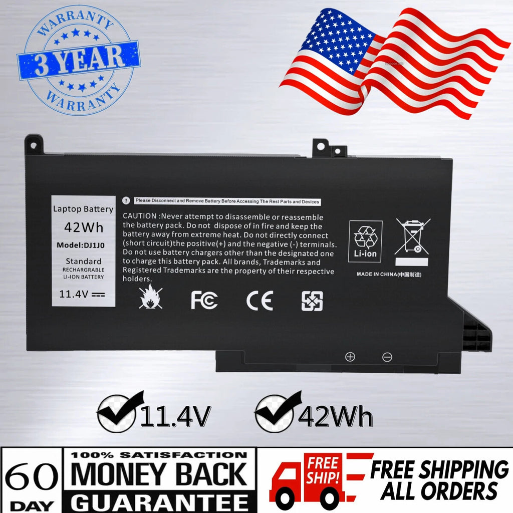Battery for Latitude 7280 7290 13 7380 7390 14 7480 7490 DJ1J0 451-BBZL PGFX4