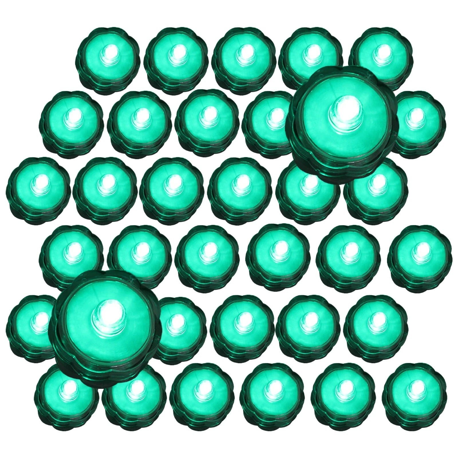 36 TURQUOISE Submersible Battery LED Tea Light ~ Wedding Centerpiece Table Decor