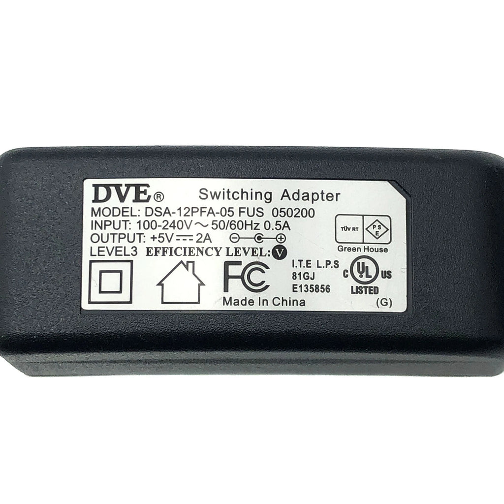 NEW Genuine 10W DVE Switching AC DC Adapter 5V 2A DSA-12PFA-05 3.5mm