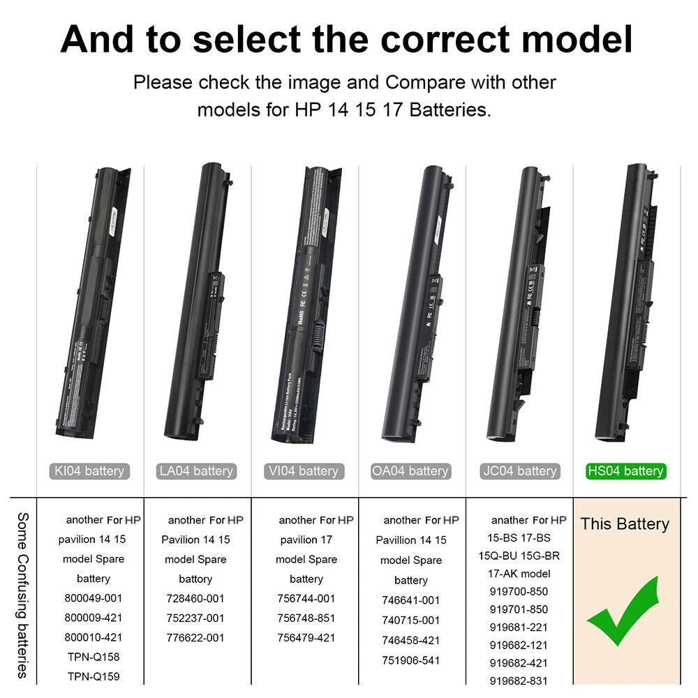Lot HS04 HS03 Battery For HP 807956-001 807957-001 807612-421 HSTNN-LB6U