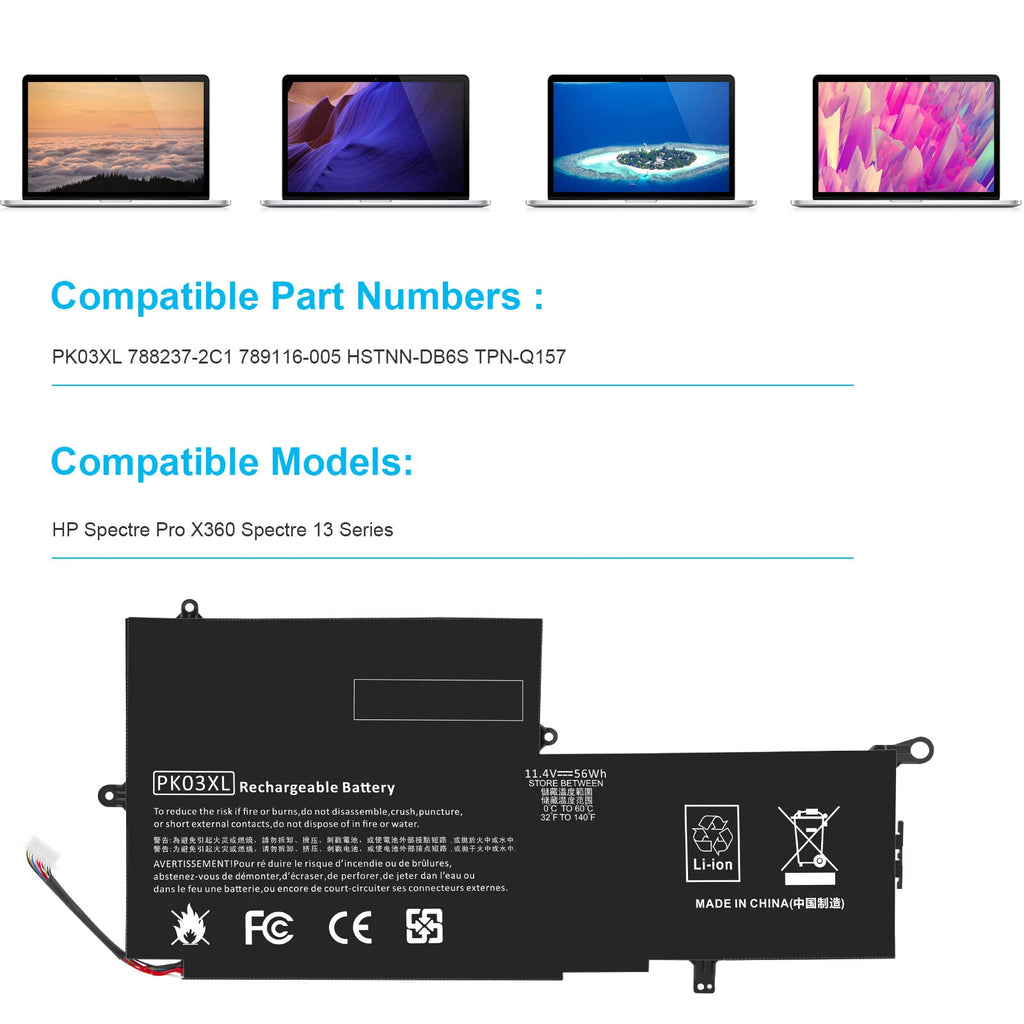 ?LOT PK03XL Battery For HP Spectre x360 13-4195nr 13-4193nr 13-4110dx 13-4102dx