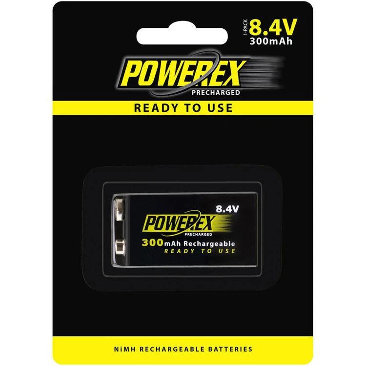 Maha Powerex 9V 8.4V 300mAh Precharged Rechargeable NiMH Battery