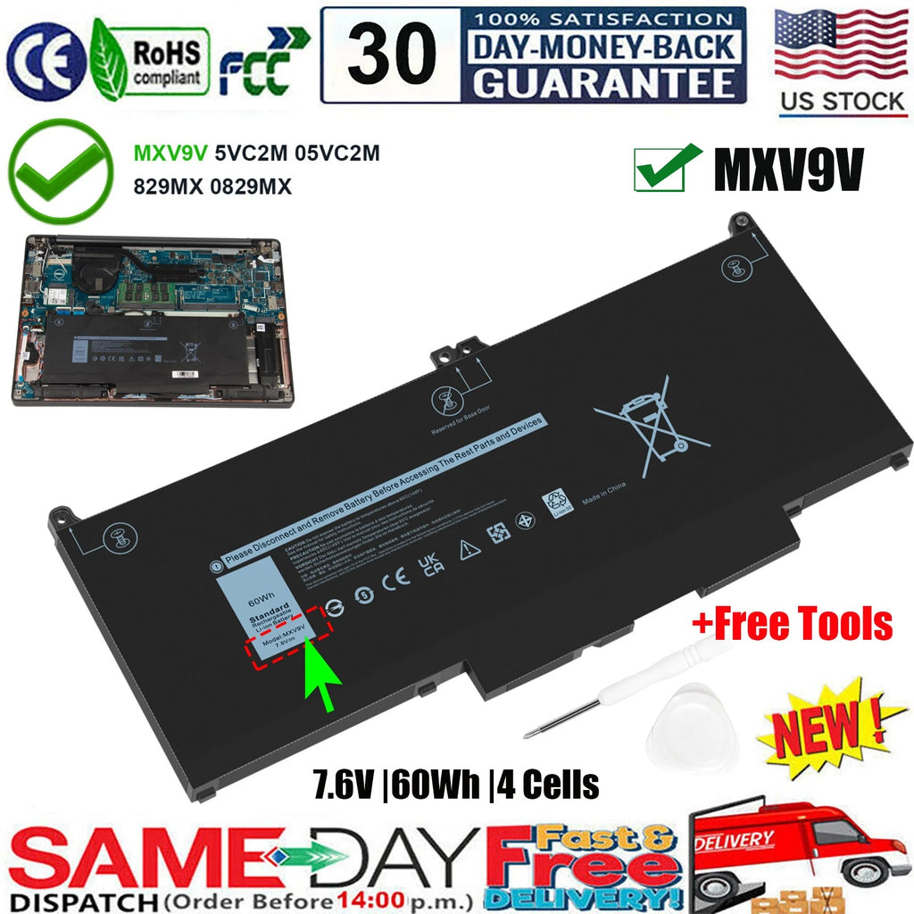 ?MXV9V BATTERY FOR DELL LATITUDE 5300 5310 7300 7400 E5300 E7300 E7400 SERIES US