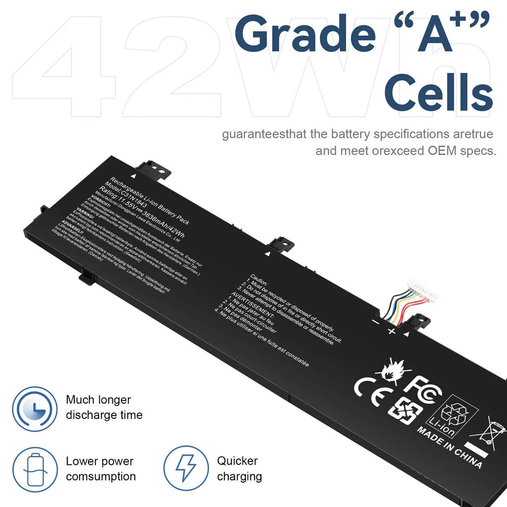 ?New C31N1843 Battery For Asus VivoBook S14 S432FA S15 S532FA S532FL 42Wh FAST
