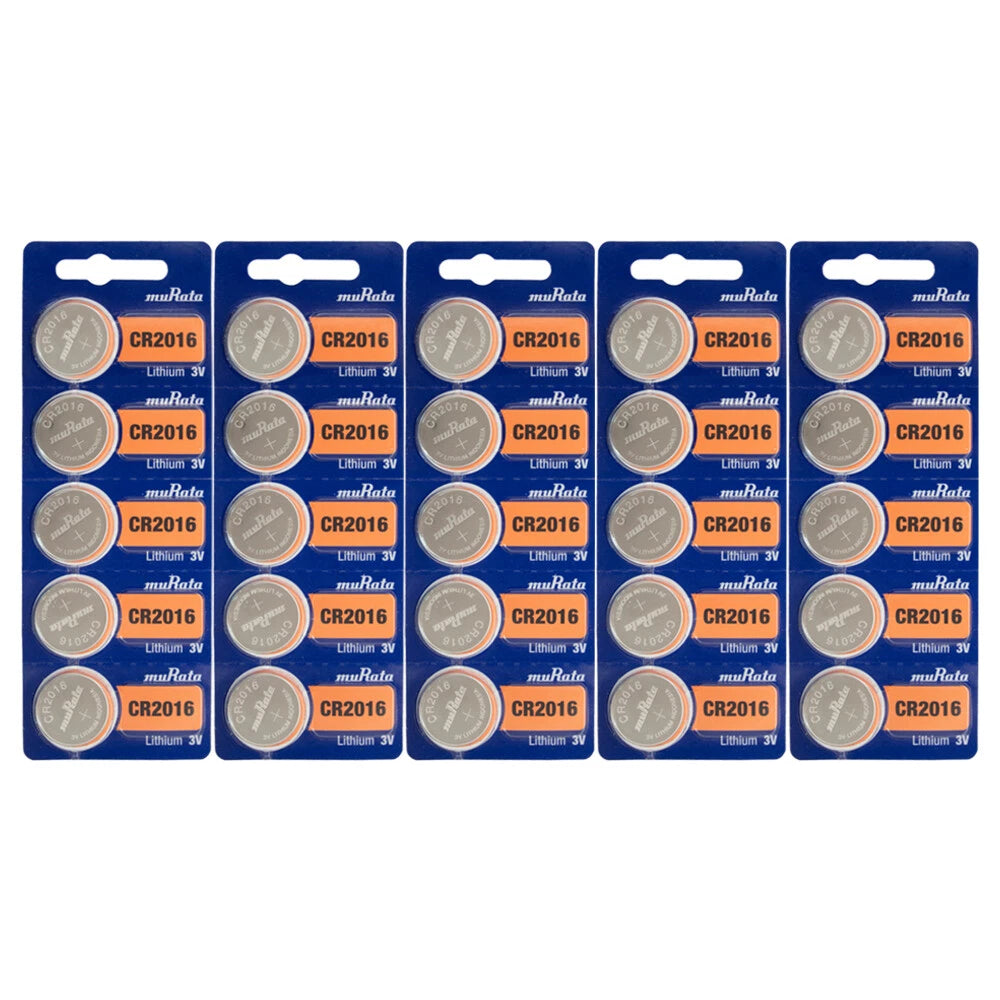 CR2016 Battery By muRata Sony - 3V Lithium Coin Cell 25 Pack