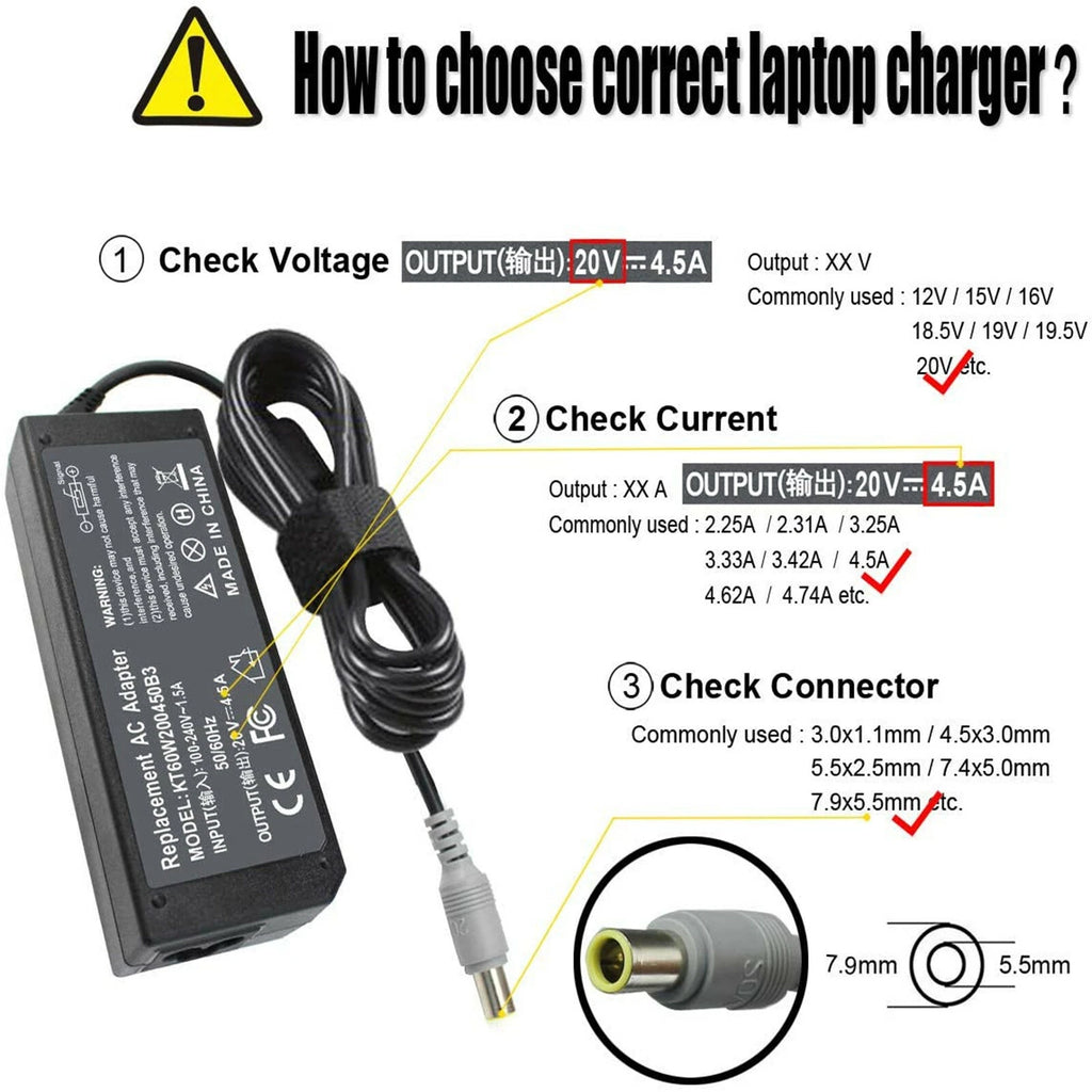 AC Adapter 20V 90W For Lenovo Thinkpad X200 X201 X220 X230 X61 L420 L430 Charger