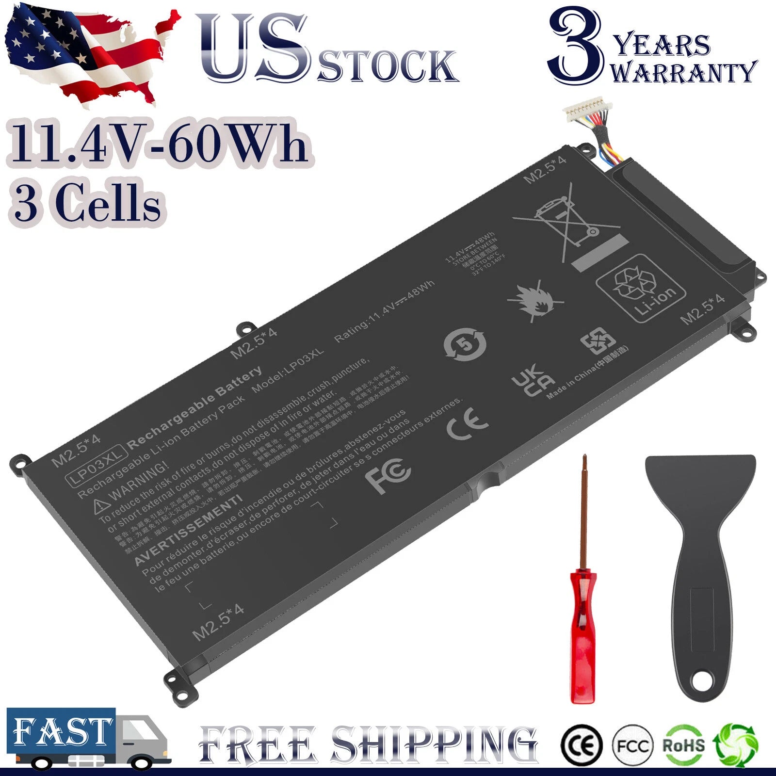 LP03XL 807417-005 804072-241 Battery for HP Envy 15T-AE100, 15Z-AH000 M6-AE151D