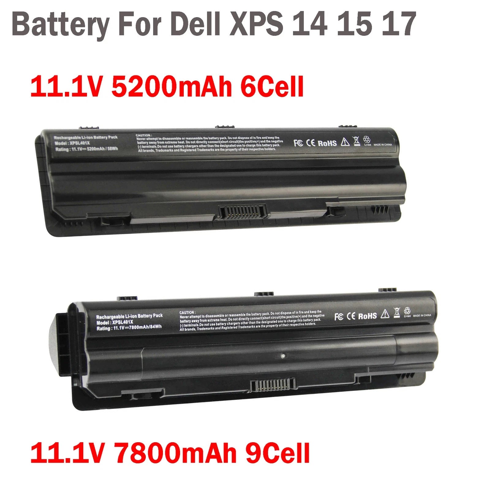 Battery for Dell XPS 14 15 17 L401X L501X L502X L701X L702X J70W7 JWPHF 6/9 Cell